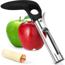 Kengege Apple Corer Stainless Steel Sharp Blade Easy to Use Black Fruit Cutting Tool
