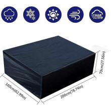 Protective Garden Furniture Cover - Waterproof Rectangular Garden Furniture Cover - for Table Furniture (200x160x70cm/ 63x70.8x27.5 in)