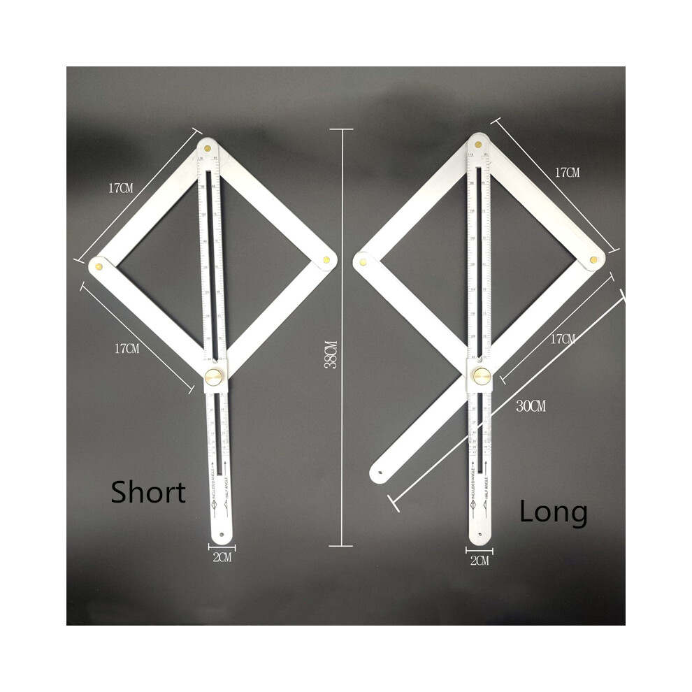(Short) Stainless Steel Corner Angle Finder Bevel Protractor Multi-Angle 4-Sided Measuring Ruler 115295273418
