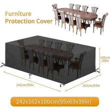 Garden furniture cover - Outdoor furniture cover - Furniture covers to protect tables, sofas, recliners and chairs - 420D Oxford - 242x162x100cm, Lil
