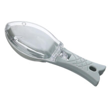 Curatator Fish Scaler, Plastic, Gray/Transparent, Efficient Descaling Tool for Kitchen