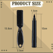 (Black) Beard Pencil Filler for Men Water-Proof Sweat-Proof Long Lasting Beard Pen with Micro-Fork Tip Applicator