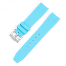 (Sky Blue, 22MM) Rolex Black & Green Water-Resistant Watch with Arc Mouth Silicone Strap 20/21/22MM