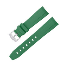 (Green, 22MM) Rolex Black & Green Water-Resistant Watch with Arc Mouth Silicone Strap 20/21/22MM