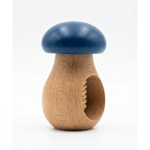 Wooden Walnut Cracker Peewit Mushroom Shape Blue Top 10x6cm Nutcracker 2