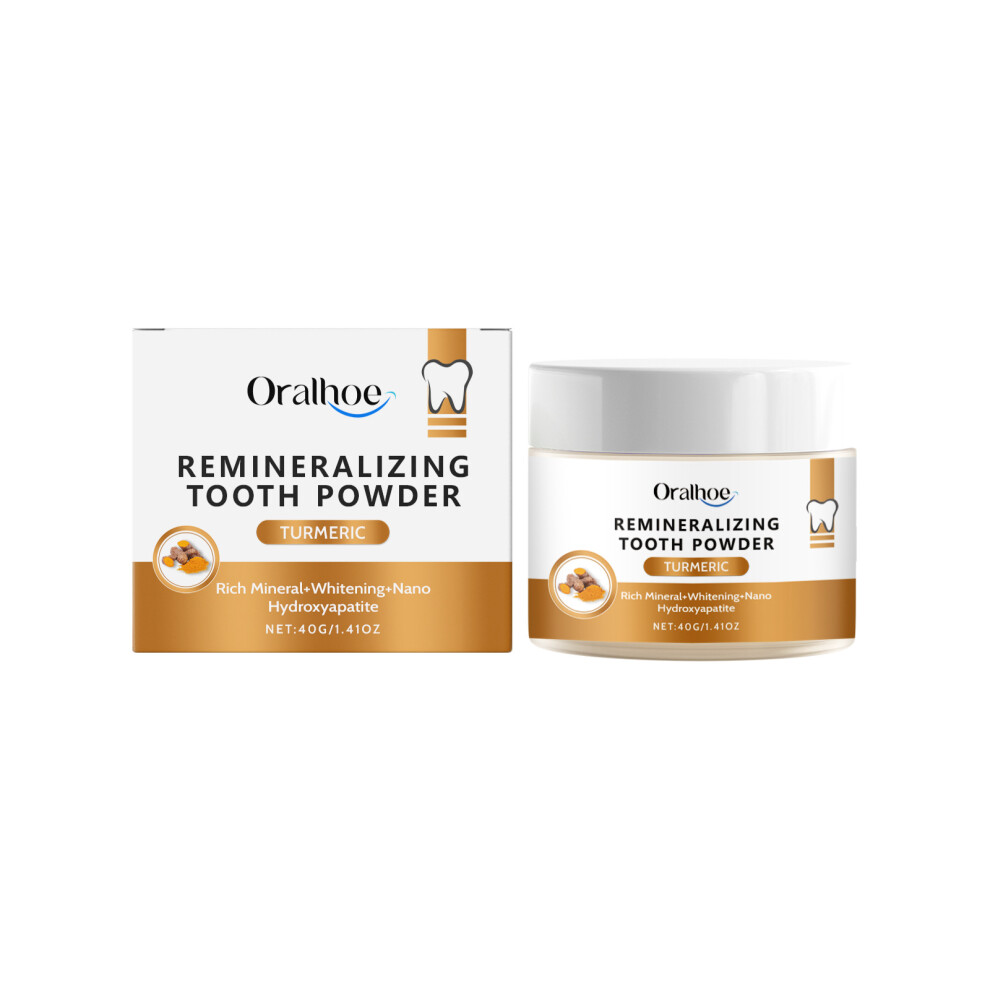 (40g) ORALHOE Turmeric Cleaning Tooth Powder Gentle Cleansing Teeth Tartar Daily Care Teeth Cleaning Tooth Powder