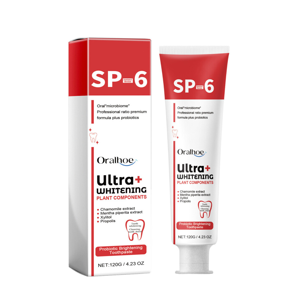 (Red model 120g) ORALHOE Probiotic Whitening Toothpaste Oral Cleansing, Odor Removal, Teeth Stains Whitening Teeth and Gum Care Toothpaste