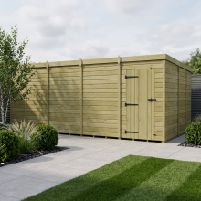 17 x 9 Pent Shed Tanalised (Single Door, No Windows)