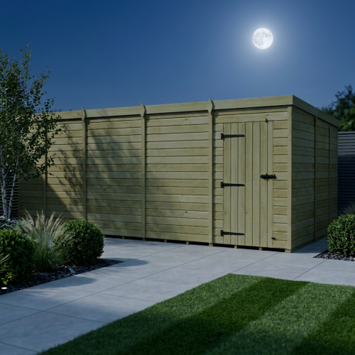 17 x 9 Pent Shed Tanalised (Single Door, No Windows) 2