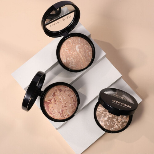(06#Deep) 6-Color Baked Marble Pressed Setting Powder for Oil Control 1