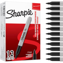 Sharpie Black Marker Pens Fine Permanent 12CT