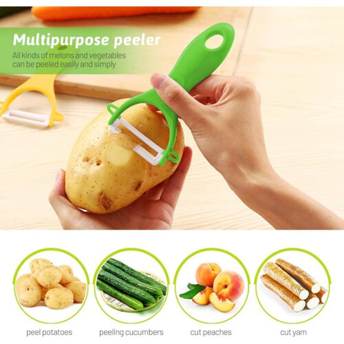 Ceramic Vegetable Cutter Set of 3, Ergonomic Design, Rust-Resistant, Multi-Color 2