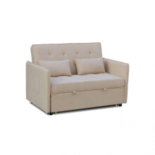 Sofá cama de 2 plazas en beige 135 cm Nasya