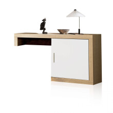 Módulo bajo de 1 puerta en cambria y blanco 130 cm Nuka