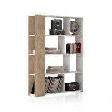 Estantería de diseño modular en blanco y roble 174 cm Landa