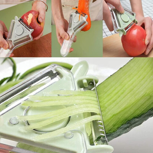 Multi-Function Vegetable and Fruit Peeler 3 Blades Stainless Steel Ergonomic Design Easy to Clean Kitchen Tool 1