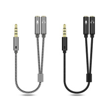 2Pcs 3.5mm Audio Y Splitter 1 Male to 2 Female M/F 3.5mm Stereo Earphone Connector Adapter Earphone Accessories