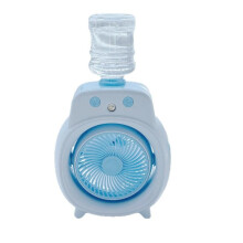 (blue) Cute Desktop Spray Misting Fan, Portable Rechargeable Student Summer Gift, Small Cooling Fan