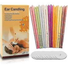 24pcs Natural Ear Candles,beeswax Hollow Cone Candling Non-toxic High Quality