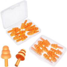 10 Pairs Silicone Ear Plugs Swimmer Ear Plugs Adult Hearing Protection for Sleeping Travel Orange