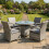 Oseasons Windsor Rattan 4 Seat Firepit Dining Set in Mixed Grey 3