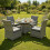 Oseasons Windsor Rattan 4 Seat Firepit Dining Set in Mixed Grey 4
