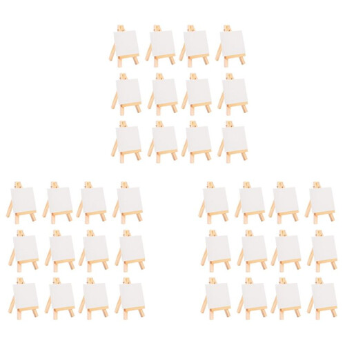 36 Peças  Cavalete para Artistas + 3 Polegadas x 3 Polegadas  Conjunto de Tela Pintura para Crianças Artesanato Faça Você Mesmo Desenho