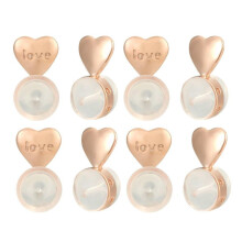 8PCS Earring Backs for Droopy-Ears, Earring Lifter Backs Replacements for Heavy Earrings,Rose Gold