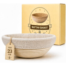 (23cm) GUSSKÖNIG GÃrkörbchen Rund aus Rattan