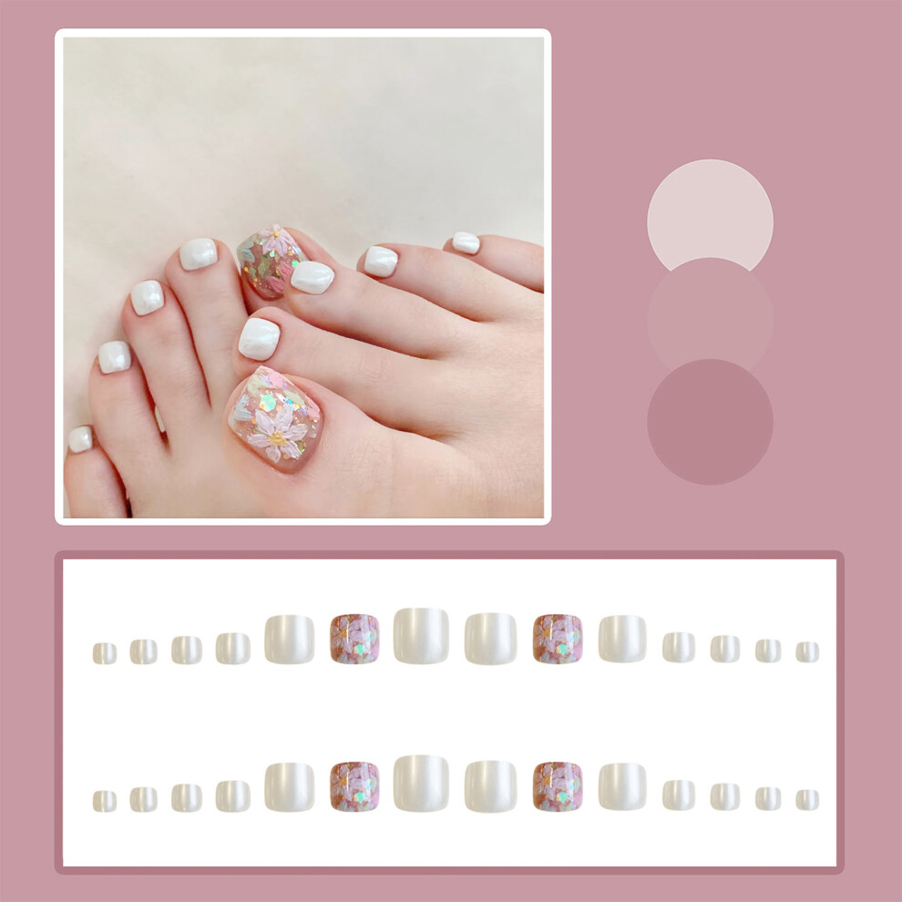 Phui-Pet-Supplies Floral False Toe Nails Diy Manicure Kit
