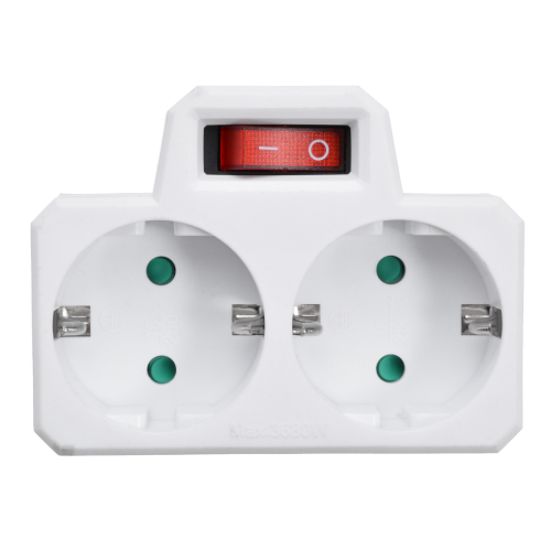 EU Standard Multiple Plug 250V 16A Double Socket Power Strip for European Travel Electronics Charging
