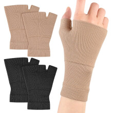 (Skin Tone, L) Wrist & Thumb Support Sports Pressure Gloves - 1 Pair Outdoor Protection