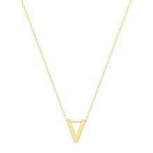 (V) Stylish 9ct Carat Yellow Gold Ladies Letter / Initial Pendant and Chain - 41.9cm