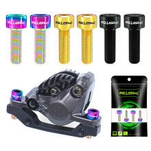 (Titanium, M6x20) 4PCS Titanium M6x16/18/20mm MTB Bicycle Brake Caliper Fixing Bolts Screws