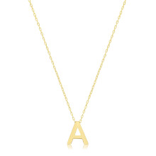 (A) Stylish 9ct Carat Yellow Gold Ladies Letter / Initial Pendant and Chain - 41.9cm