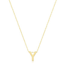 (Y) Stylish 9ct Carat Yellow Gold Ladies Letter / Initial Pendant and Chain - 41.9cm