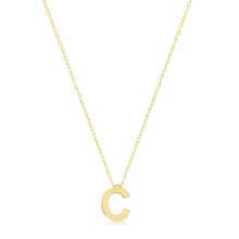 (C) Stylish 9ct Carat Yellow Gold Ladies Letter / Initial Pendant and Chain - 41.9cm
