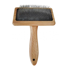 Schapenvacht tapijtborstel met naald en houten handvat, huisdierverzorgingsborstel, schapenvacht verzorgingsborstel, wolverzorging, bru