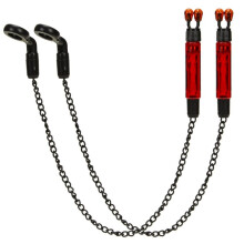 2pcs Bite Alarms Carp Fishing Swingers Bobbins for Fishing Alarm Indicator ,Chain Bite Alarm Fishing Tools Red