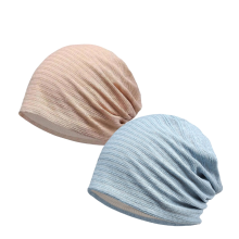 Dames katoenen muts met kanten rand, zachte slaapmuts, chemo-muts, modieuze slouchy muts