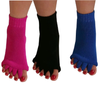 Calcetines separadores de dedos para mujer, 3 pares. Calcetines cómodos para alinear los pies, mejorar la postura y favorecer la relaja