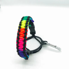 (Black Dot) Braided Rope Handle Sport Water Bottle Carrying Cord