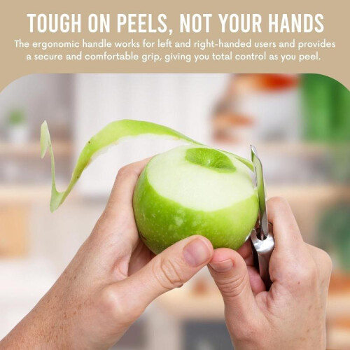 SINBINTA Vegetable and Fruit Peeler 2-Pack 17x1.5cm Silver with Brush Rustproof Dishwasher Safe Ergonomic Handle 1