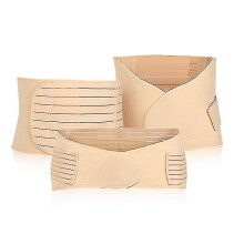 (Apricot, XL) Postpartum Abdominal Binder 3-Piece Set, Adjustable Segmented Pressure, 3D Ergonomic Design for Body Shaping