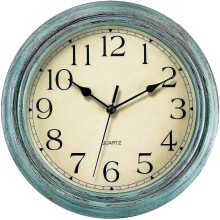 (Blue) Relógio de Parede Quartzo 12 Polegadas (30 cm) Estilo Vintage para Sala de Estar, Quarto, Escritório