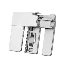 (Silver) Unsichtbare Gürtelschnalle, verstellbarer Clip aus ABS und Metall für Hosen, verdeckter Hosenbundverschluss