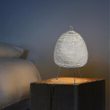 (Blank Lamp, US Plug) Japanese Tripod Floor Lamp with Handmade Rice Paper Shade, E27 Fitting Includes LED Bulb, Bedside or Living Room
