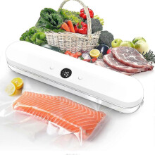 (US Plug) Sigillatrice Sottovuoto Automatica con 10 Sacchetti, Modalità Alimenti Umidi e Secchi, Design Compatto