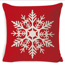 (B) Kerstkussenhoes 45x45cm van linnen-katoenmix met ritssluiting