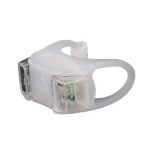 (White) Fanale posteriore per bicicletta, a forma di rana, con 2 LED, alta luminosità, impermeabile, 3 modalità di illuminazione, in silicone.